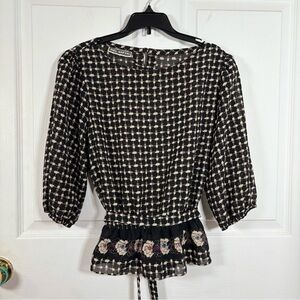 Vintage Mel Naftal Neiman Marcus Sheer Blouse 3/4 Sleeve Women’s SEE DESCRIPTION